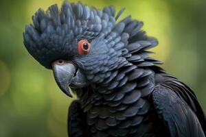 ai generato un' beautful rosso dalla coda nero cacatua. ai generato foto