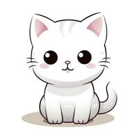 ai generato carino kawaii gatto clipart icona bianca sfondo. ai generato foto