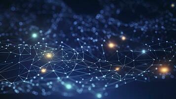 ai generato astratto digitale connessioni con dati e blockchain tecnologia. ai generato foto