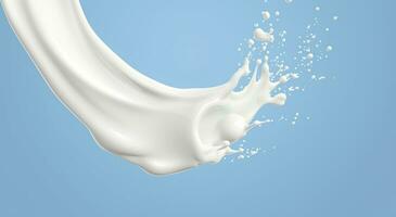 ai generato bianca latte spruzzo isolato su sfondo, liquido o Yogurt spruzzata, 3d illustrazione. generativo ai foto