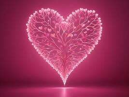 ai generato digitale amore neurale Rete creato cuori su rosa per San Valentino disegni foto