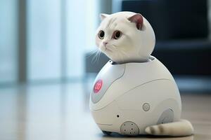 ai generato artificiale intelligenza robot gatto. futuristico concetto foto