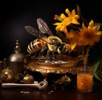 ai generato ape vivente a casa foto