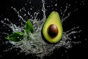 ai generato fresco avocado con leggero esposizione ai generativo foto