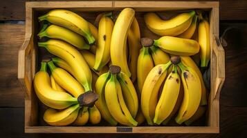 ai generato dolce Banana su il di legno scatola ai generativo foto