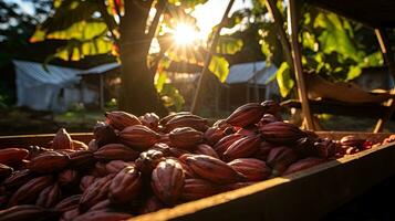 ai generato ritratto cacao con leggero esposizione ai generativo foto