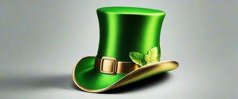 ai generato Smeraldo eleganza verde superiore cappello per st. Patrick giorno foto