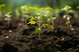 ai generato verde iniziativa nuovo albero piantato come parte di il combattimento contro clima modificare ai generato foto