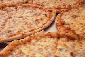 ai generato molti diverso tipi di Pizza. neurale Rete ai generato foto