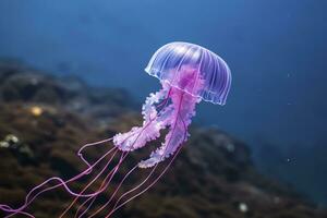 ai generato malva Stinger viola Medusa. ai generato. foto