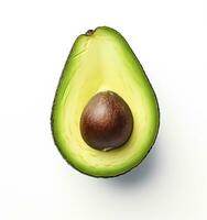 ai generato avocado su bianca sfondo. ai generato foto