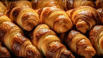 ai generato francese dolce cornetto cibo foto