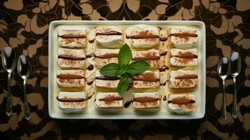 ai generato mascarpone italiano Tiramisù cibo foto