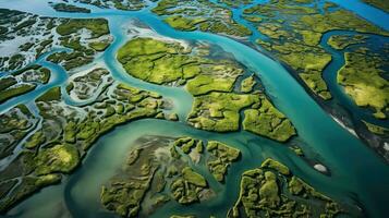 ai generato conchiglie barriera isola paesaggio foto