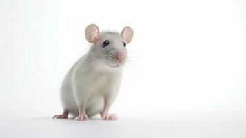 ai generato ratto su bianca sfondo. animale, mammifero foto