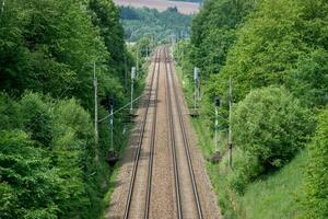 Visualizza su Due ferrovia traccia Linee foto