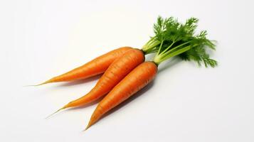 ai generato carote su bianca sfondo. verdura, Salute, sano, cibo, vegetariano foto