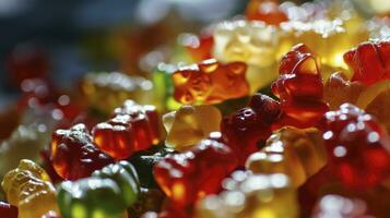 ai generato vitamine per figli, gelatina gommoso orsi caramella foto