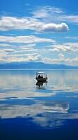 ai generato minimalista foto un' nave su mare