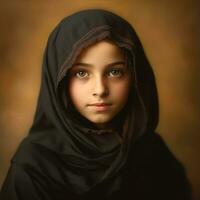 ai generato musulmano ragazza con hijab foto