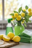 ai generato più verde cucine fatti in casa soluzioni per primavera pulizia foto