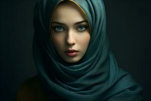 ai generato bellissimo donne indossare hijab generativo ai foto