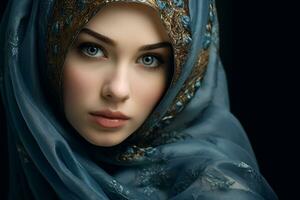 ai generato bellissimo donne indossare hijab generativo ai foto