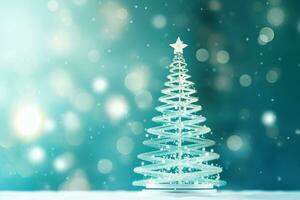 ai generato blu Natale albero fatto su con dna struttura Salute concetto bokeh sfocato sfondo copia spazio foto