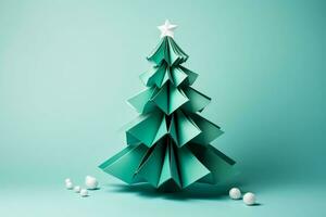 ai generato Natale albero fatto con carta carta foto
