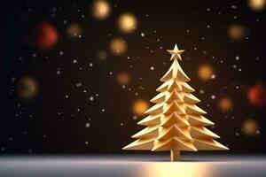 ai generato piccolo meravigliosamente decorato Natale albero foto