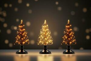 ai generato Natale albero fatto di lampadina e leggero tecnologia concetto foto