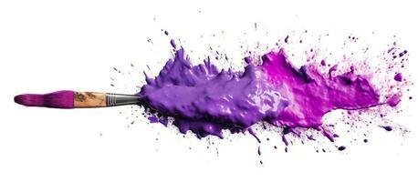 ai generato acrilico macchia dipingere spazzola ictus viola foto