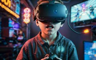 ai generato viaggio in il futuro un' racconto di virtuale la realtà meraviglie e gioco meraviglie ai generato foto