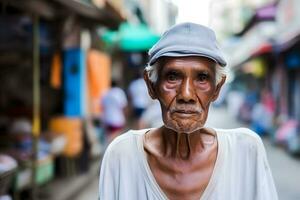 ai generato ritratto di uomo a partire dal Tailandia. neurale Rete ai generato foto