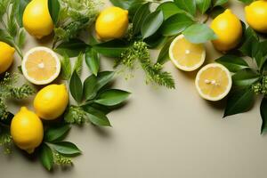 ai generato Limone frutta su isolato cucina tavolo sfondo professionale pubblicità fotografia foto