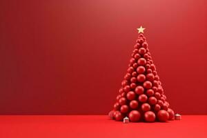 ai generato piccolo meravigliosamente decorato Natale albero foto