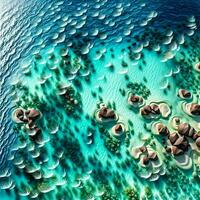 ai generato illustrazione di, superiore Visualizza chiaro oceano acqua struttura. ai generativo foto