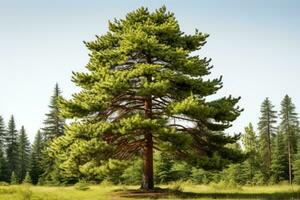 ai generato pino alberi crescere grande e lussureggiante professionale fotografia foto