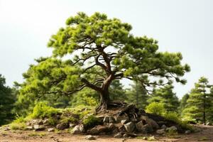 ai generato pino alberi crescere grande e lussureggiante professionale fotografia foto