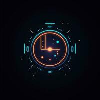 ai generato un' futuristico logo di un' orologio. generativo ai foto