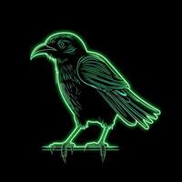 ai generato un' portafortuna logo con un' uccello nel verde neon. generativo ai foto