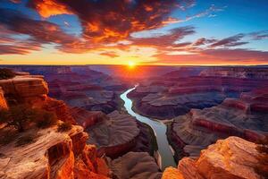 ai generato Arizona mille dollari canyon nazionale parco a tramonto, Stati Uniti d'America. viaggio destinazione, ai generato foto