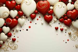 ai generato romantico cioccolato San Valentino giorno striscione, spazio per testo - elegante amore sfondo per saluti e annunci foto