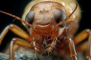 ai generato microscopico macro avvicinamento termite. creare ai foto