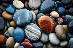 ai generato multicolori macro pietre colorato. creare ai foto
