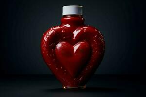 ai generato ricco cuore gustoso ketchup. creare ai foto