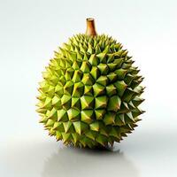 ai generato avvicinamento foto di durian frutta su un isolato sfondo