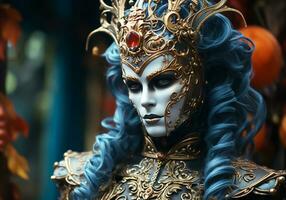 ai generato veneziano carnevale maschera. tradizione e fascino foto