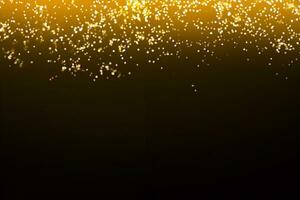 astratto sfondo. d'oro raggi di leggero con luminoso magico polvere. splendore nel il scuro. volante particelle di luce. foto