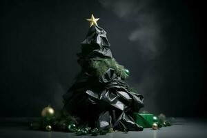 ai generato rifiuto Natale albero. creare ai foto